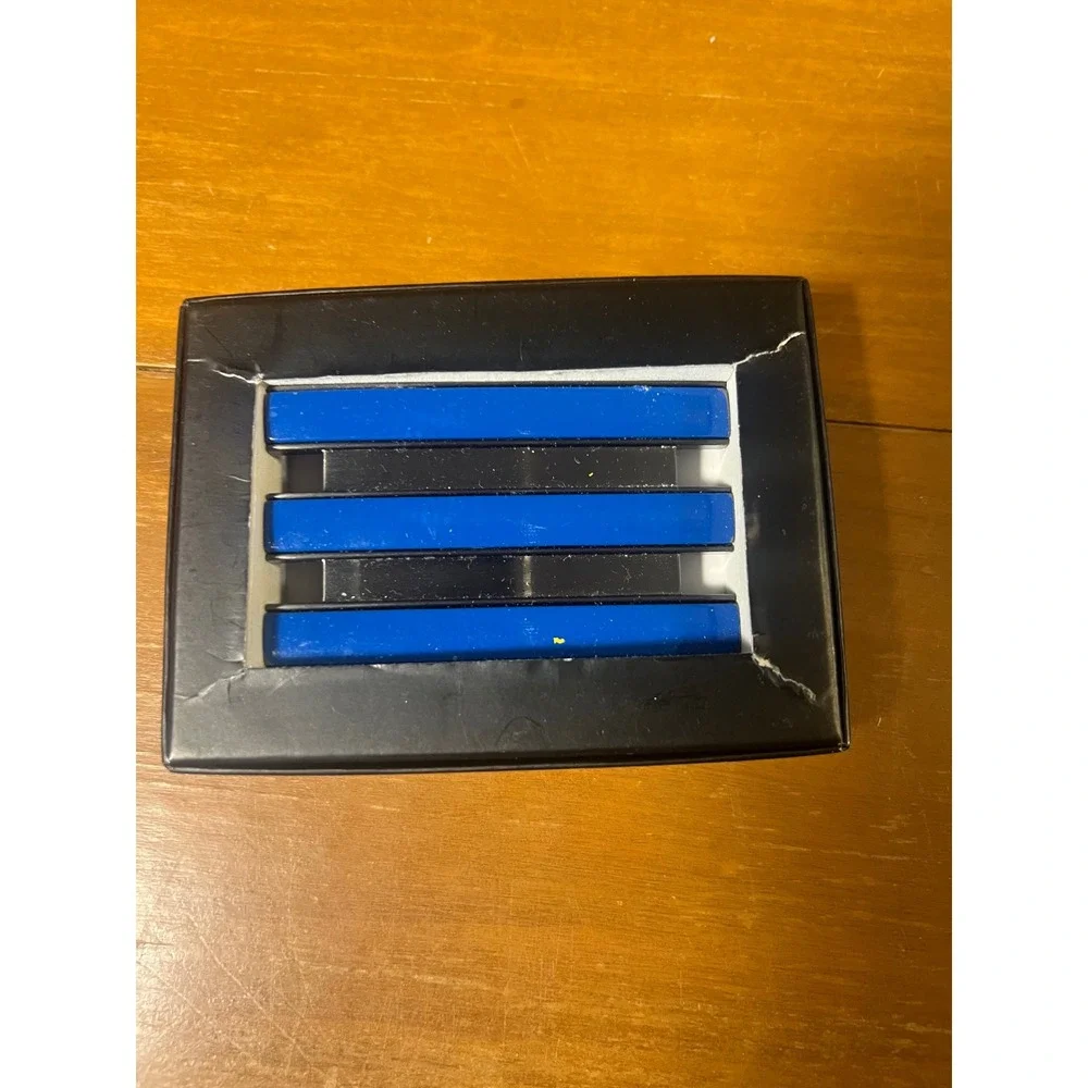 Adidas Three Stripe Belt Buckle Blue Black Rectangular Metal‎ Accessory with Box